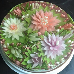 Flowers made in molded gelatin